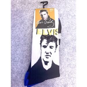 Elvis Presley Crew Socks One Size 7-12, Elvis Portrait, Official Merchandise